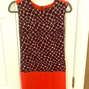 Orange and blue dress